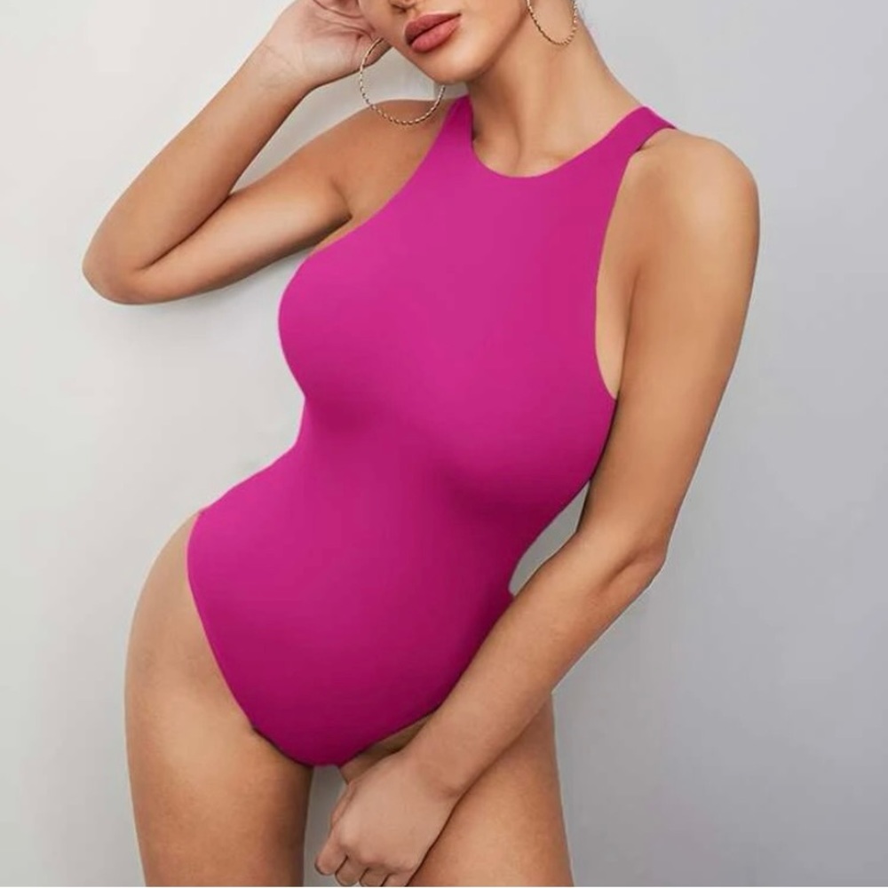 SHEIN BAE Solid Tank Bodysuit